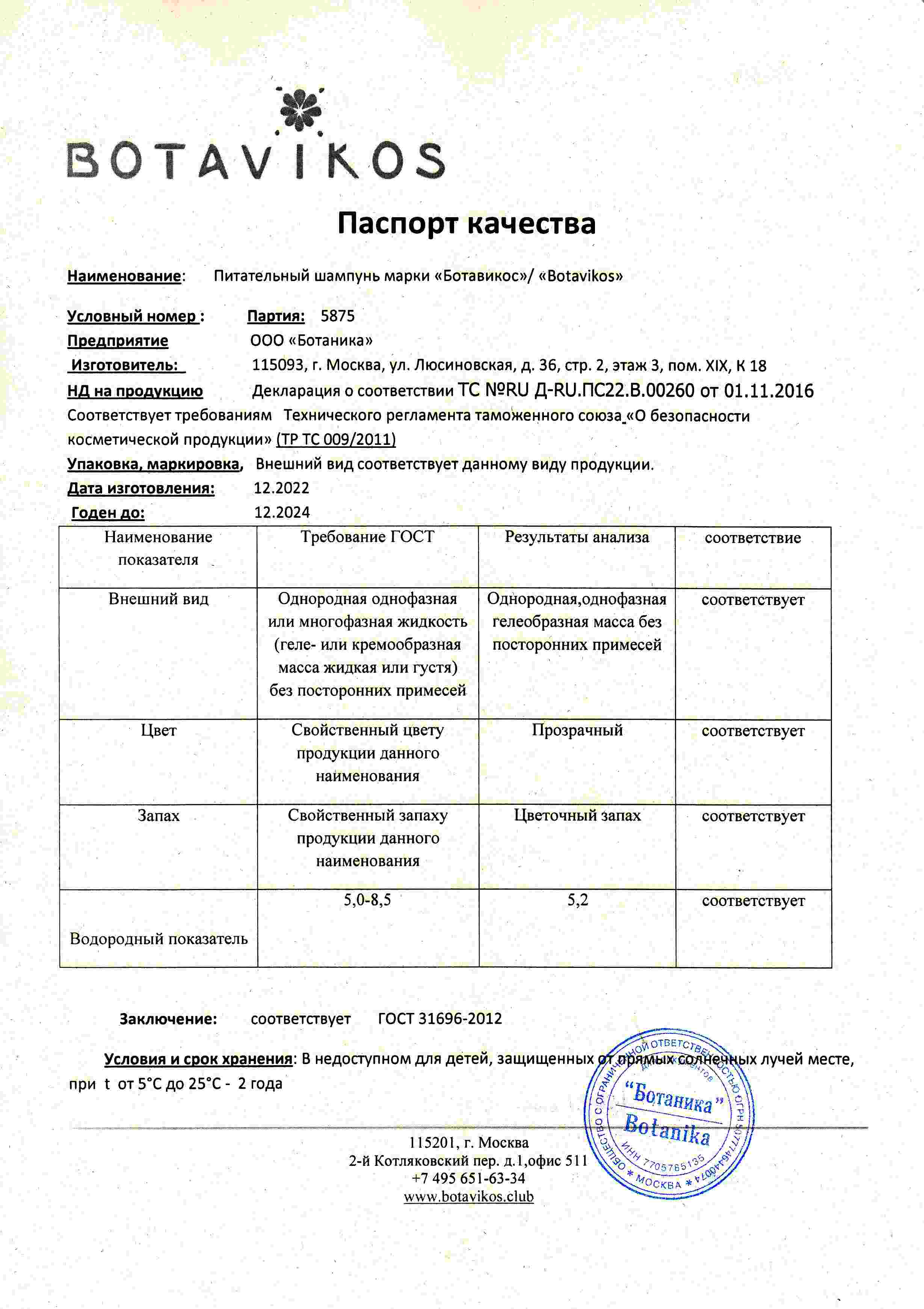 Паспорт №122022